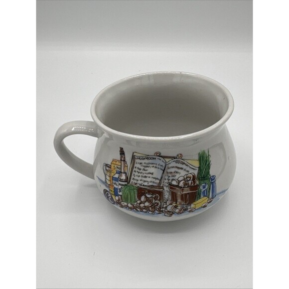 Set Of Vintage Ceramic Mushroom Soup And Tomato Soup Recipe Mugs - Picture 3 of 8